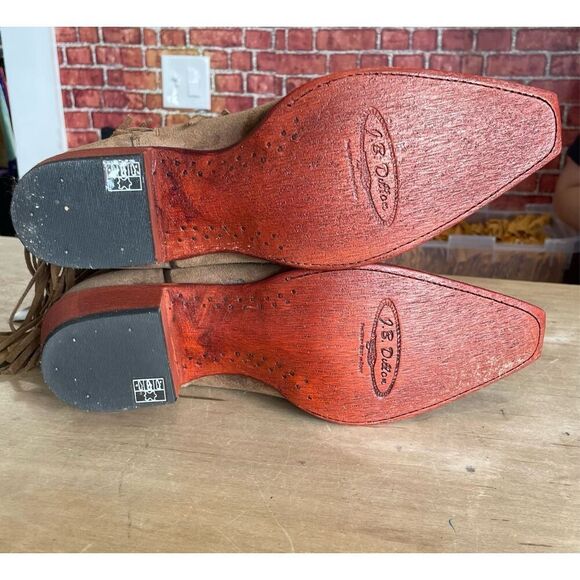 New J B Dillon JBW2242 Fringe Boots Snip Toe Short Booties Size 10B Cowgirl - Picture 6 of 14